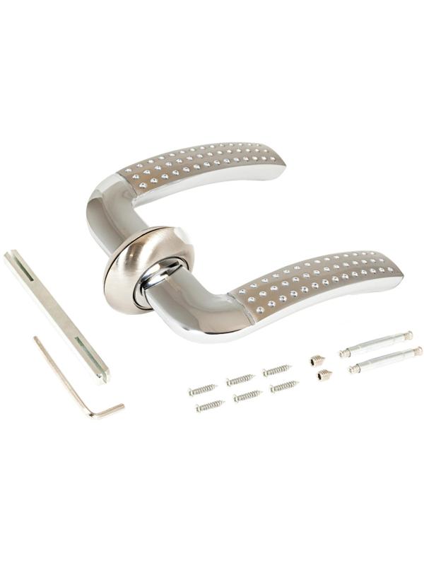 Ручка УЗК_д/межкомн.дв. АЛЛЮР АРТ ФОСТЕР SN/CP (1682) мат.ник/хром,комплект