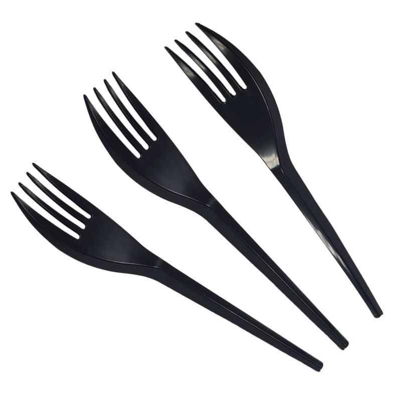 Вилка одноразовая столовая 165мм, ПС, черная, 4000шт/кор 