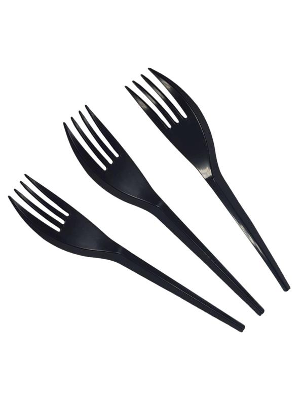 Вилка одноразовая столовая 165мм, ПС, черная, 4000шт/кор 