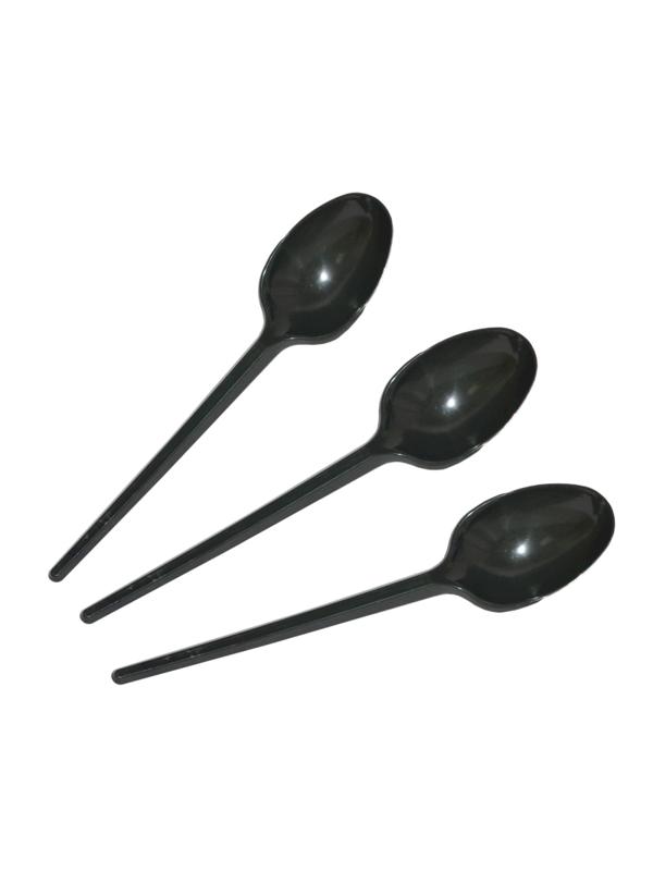 Ложка одноразовая столовая 165мм, ПС, черная, 2800шт/кор