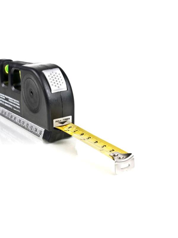 Рулетка 2,5 м с лазерным уровнем Кельн, черный