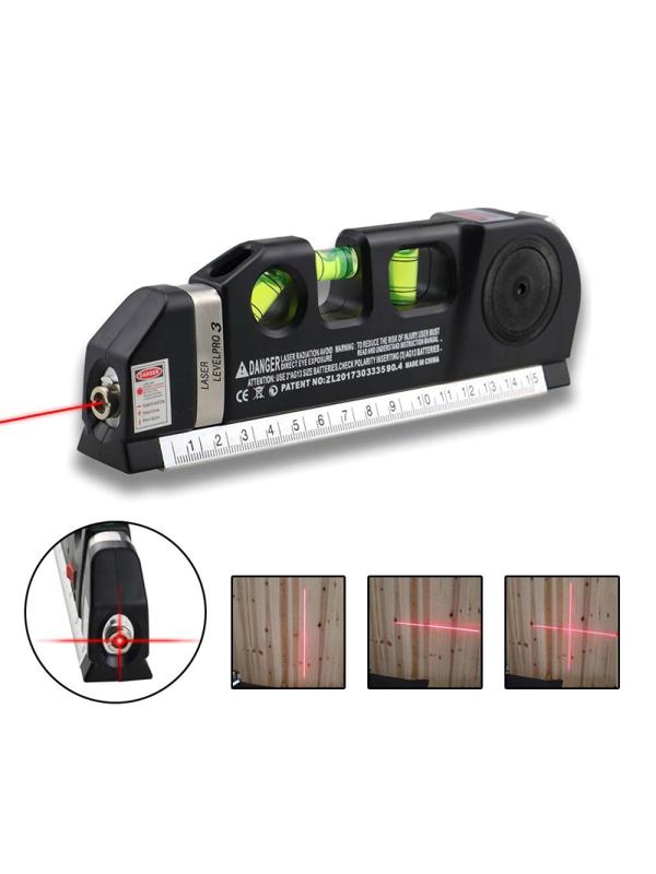 Рулетка 2,5 м с лазерным уровнем Кельн, черный
