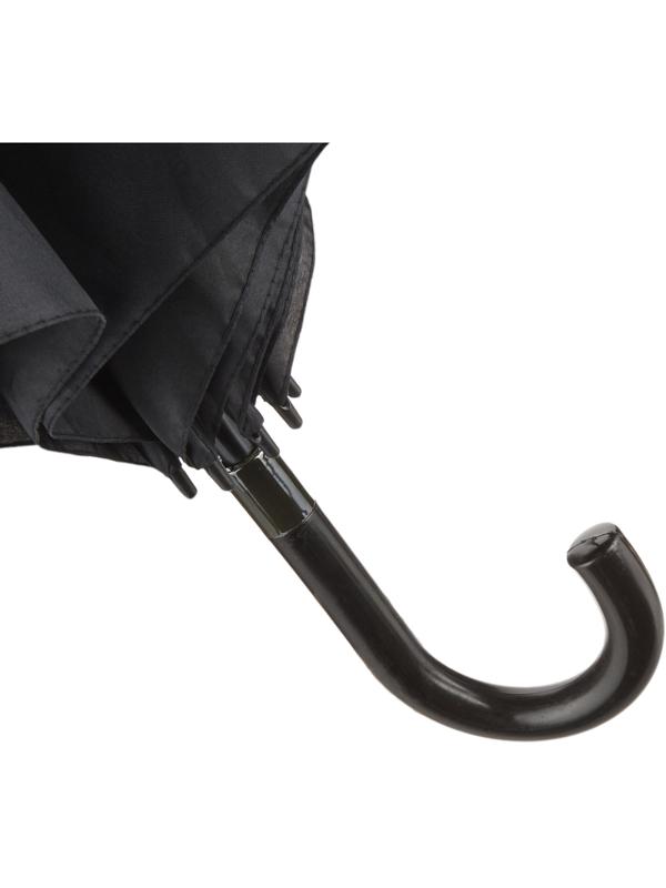 Зонт трость автоматический с прорезин.ручкой, 8 спиц, черный, HD-HW003(H/T)