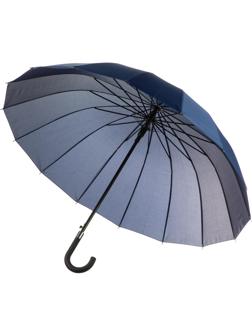 Зонт трость полуавтомат с пластик.ручкой, 16 спиц, ассорти, HD-HW23(H/T)
