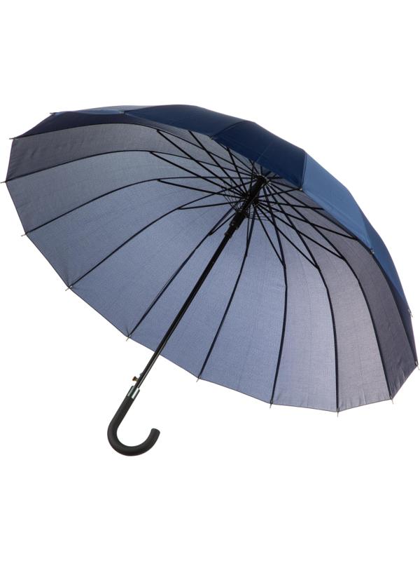 Зонт трость полуавтомат с пластик.ручкой, 16 спиц, ассорти, HD-HW23(H/T)