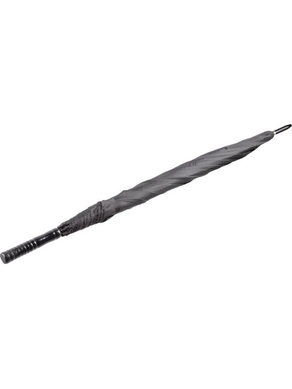 Зонт трость механич. с прямой пластик. ручкой, 8 спиц, черный, HD-HW02(H/T)