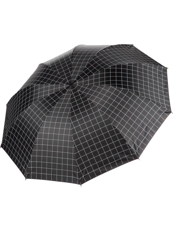 Зонт складной, механика, 10 спиц, черный в клетку, HD-HW10B(H/T)