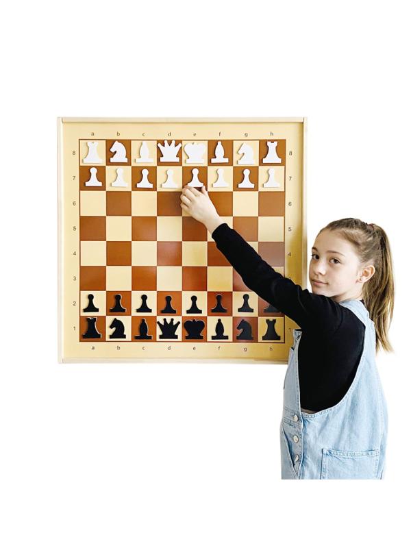 Игра Шахматы и шашки магн.демонстрац. доска 73x73x3,5см,фигуры в наб 03903