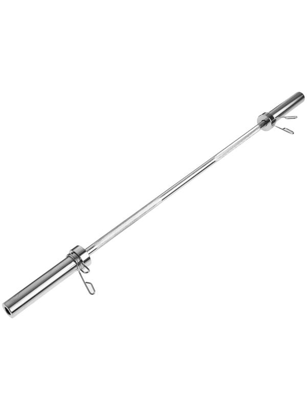 Гриф тренировочный с замками, 8,5 кг, хром, 150 см, d=50 мм, до 135 кг