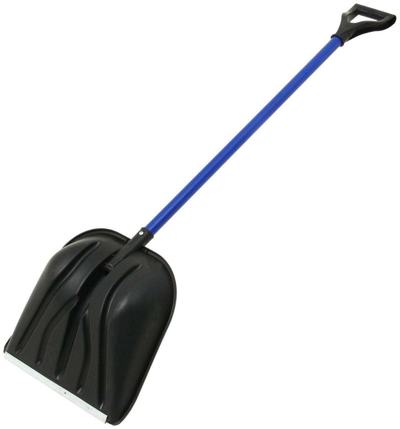 Лопата пластиковая «Купец», ковш 410 × 460 мм, с металлической планкой, алюминиевый черенок