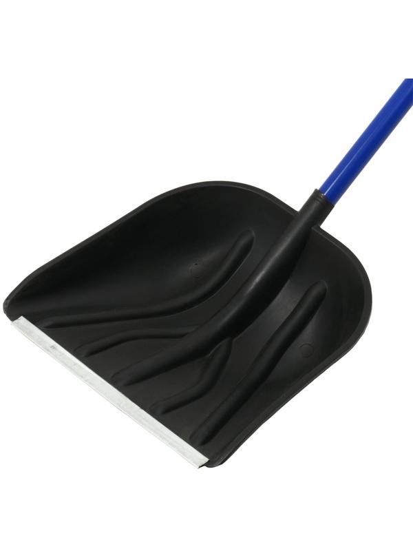 Лопата пластиковая «Купец», ковш 410 × 460 мм, с металлической планкой, алюминиевый черенок