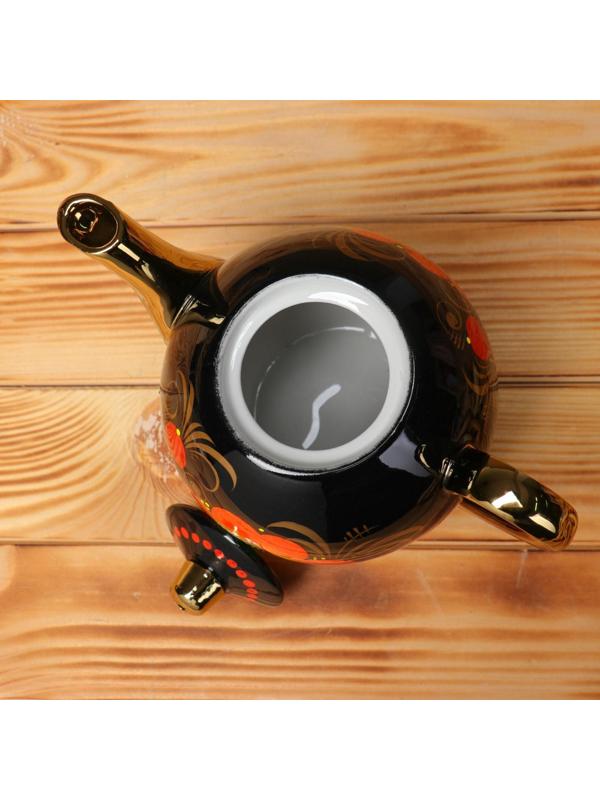 Набор «Маки», жёлудь, 3 предмета, самовар 3 л, заварочный чайник 0,7 л, поднос