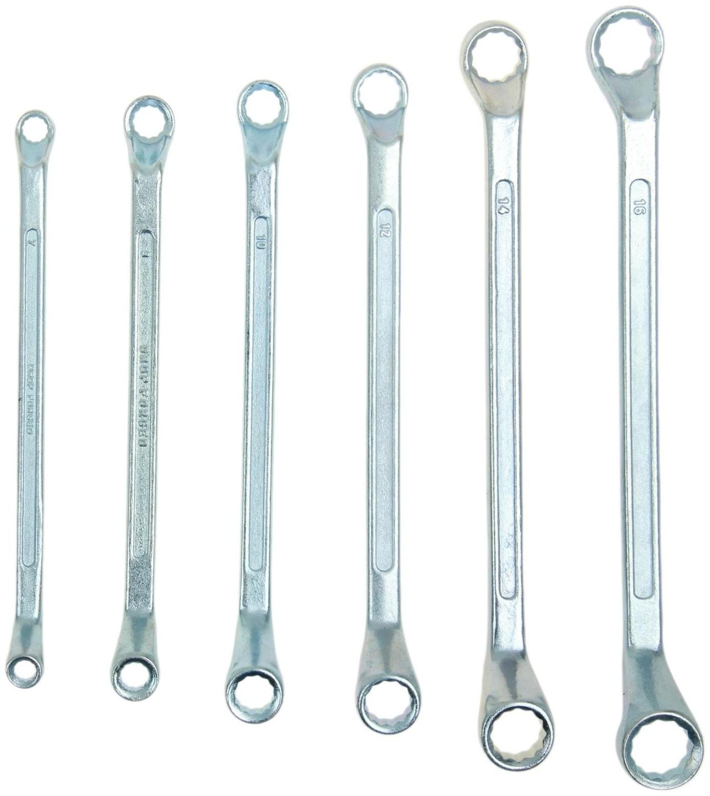 Набор ключей накидных Sparta 153305, 6 шт, 6–17 мм, хромированные