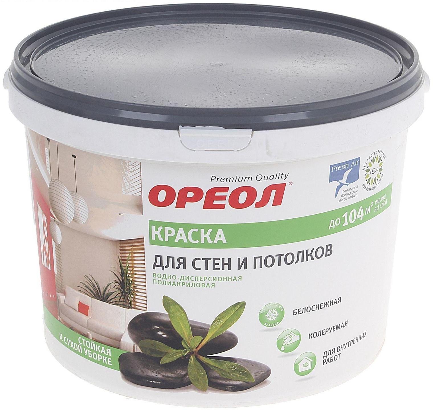 Краска водно-дисперсионная ОРЕОЛ для внутренних работ 13,0кг