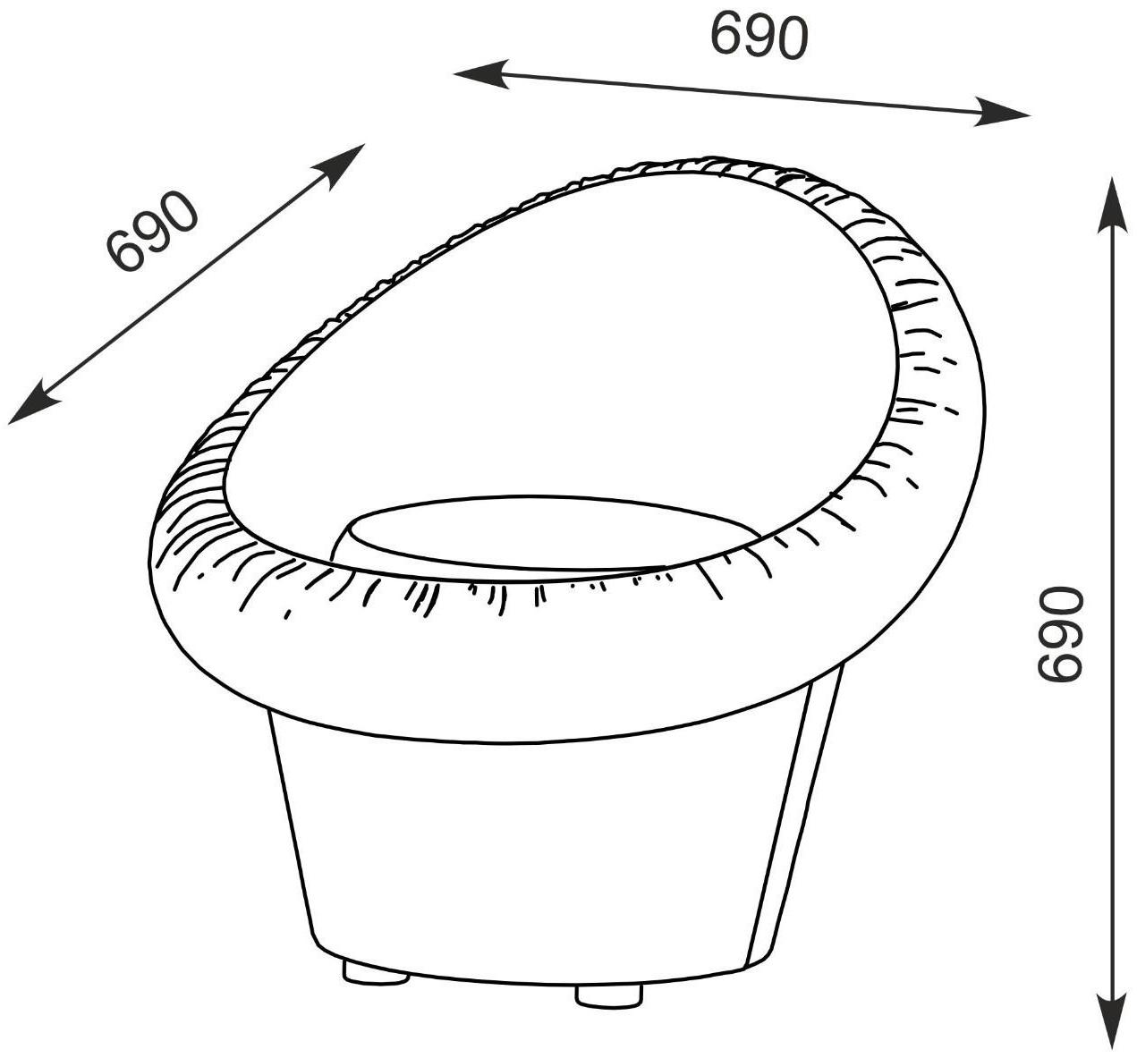 Банкетка, 690х690х690, Кожзам бежевый