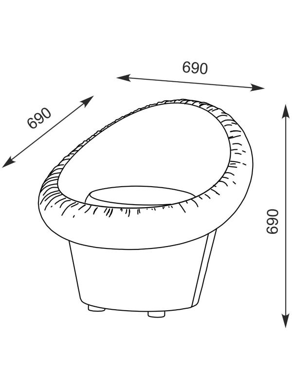 Банкетка, 690х690х690, Кожзам бежевый