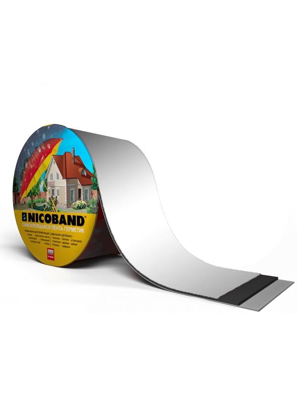 Самоклеящаяся герметизирующая лента Никобенд, серебристая, 0,3х10м