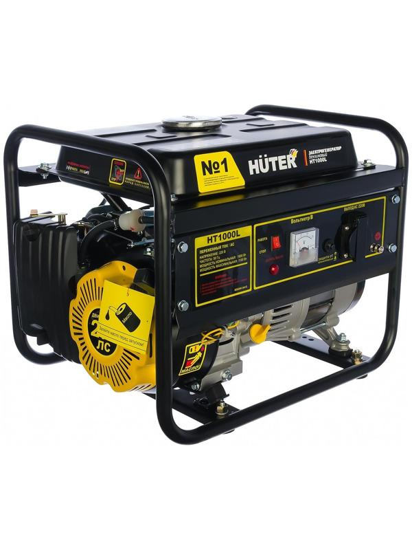 Электрогенератор Huter HT1000L, 1/1.1 кВт, 4.8 л, 220 В, ручной старт