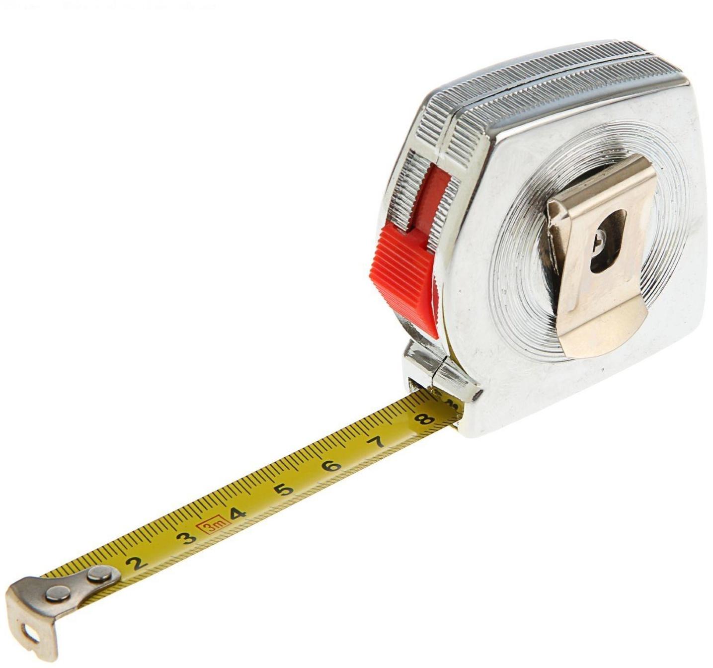 Рулетка MATRIX Chrom, 3 м x 13 мм, хромированный корпус
