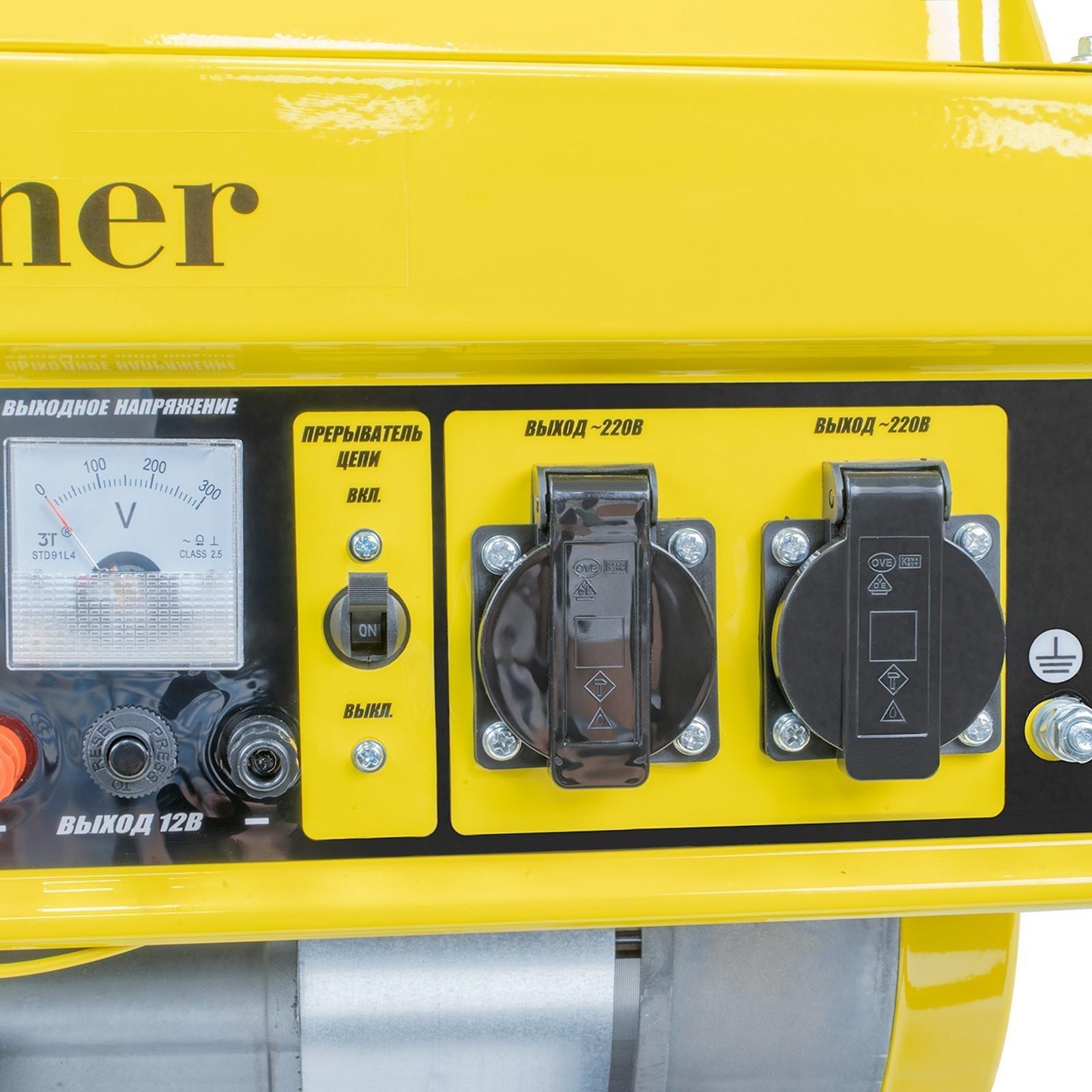 Генератор  бензиновый Kolner KGEG 3000, 4Т, 3 кВт, 7 л.с, 15 л, 2х220/12 В, ручной старт