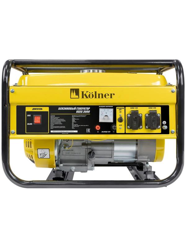 Генератор  бензиновый Kolner KGEG 3000, 4Т, 3 кВт, 7 л.с, 15 л, 2х220/12 В, ручной старт