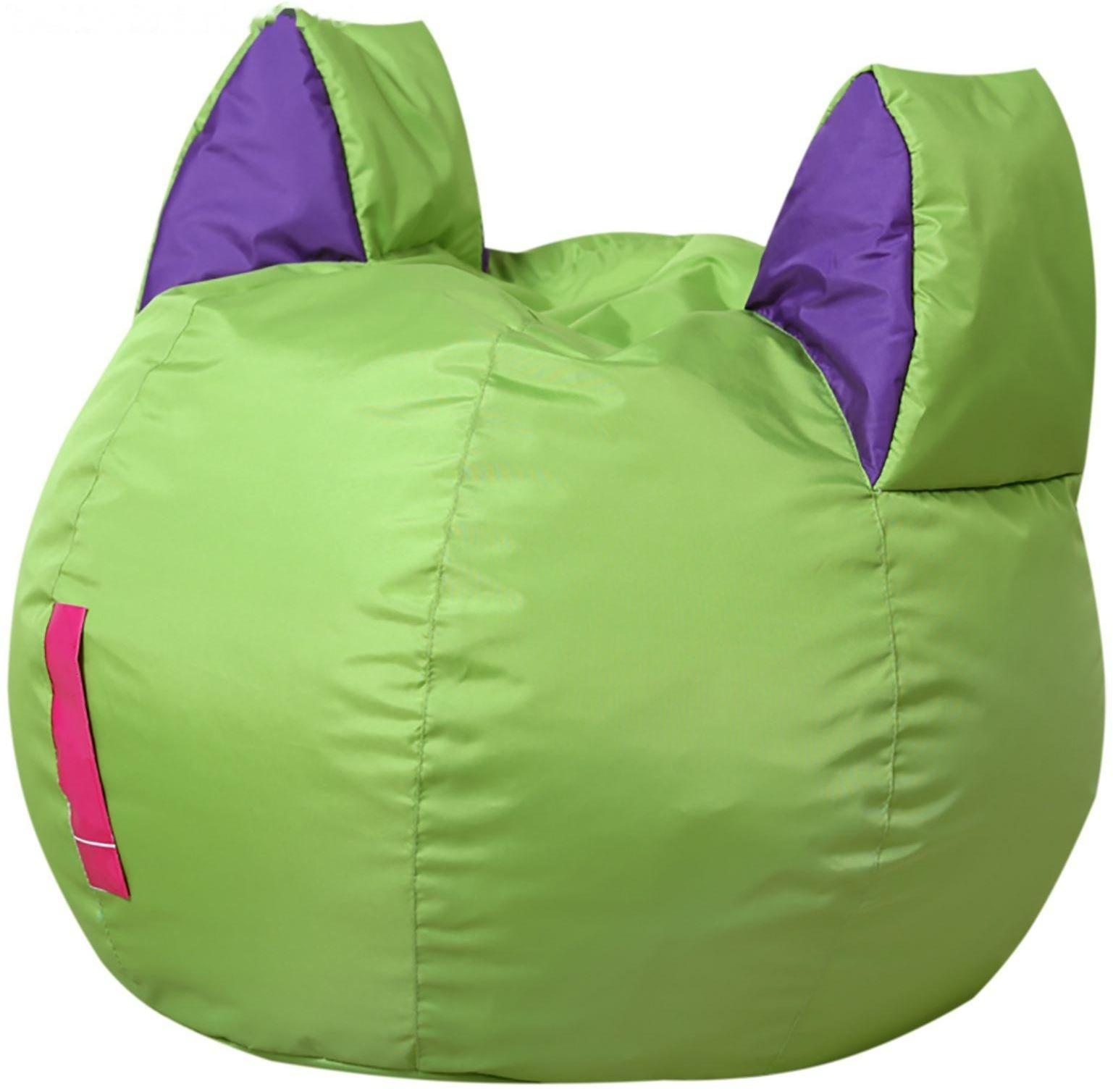 Кресло-мешок Ушастик-Кот d50/h45 цв зеленый/фиолетовый нейлон 100% п/э