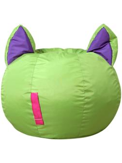 Кресло-мешок Ушастик-Кот d50/h45 цв зеленый/фиолетовый нейлон 100% п/э
