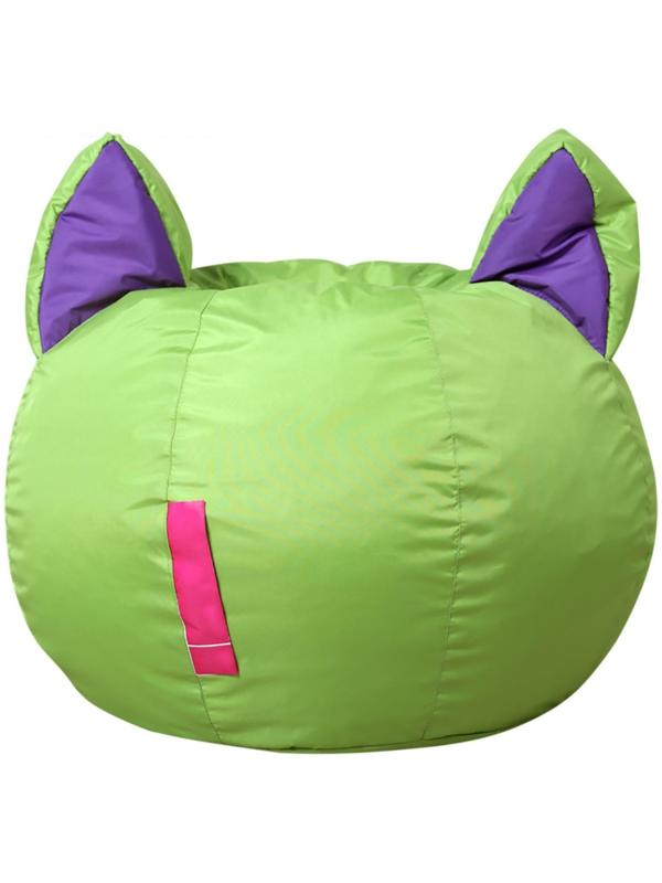 Кресло-мешок Ушастик-Кот d50/h45 цв зеленый/фиолетовый нейлон 100% п/э