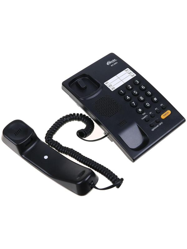 Проводной телефон Ritmix RT-330, мелодия на удержании звонка, Hi-Low, черный