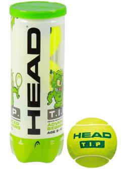 Мяч теннисный Head T.I.P Green, набор 3 штуки, фетр, натуральная резина