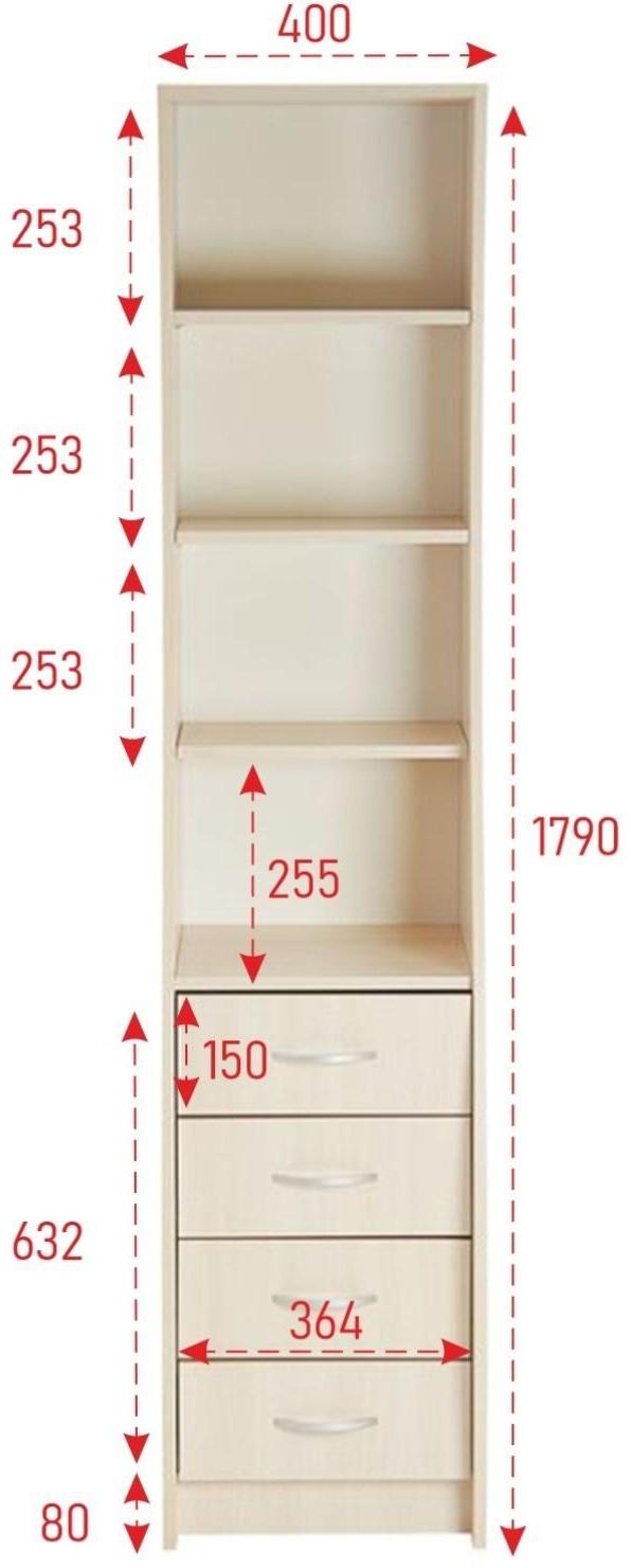 Стойка стола компьютерного, 400х455х1790, Венге светлый