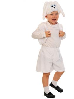 Карнавальный костюм «Зайчик белый», плюш, рост 92-116 см, виды МИКС