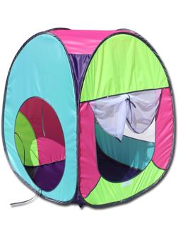 Палатка квадратная «Радужный домик», 4 грани, фиолетовый/лимон/розовый/бирюза