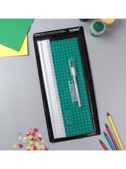 Набор инструментов для творчества: нож 4+1 лезвий, линейка, мат 30х10 см, 34,7х16,3 см