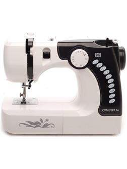 Швейная машина Comfort 16, 70 Вт, 12 операций, полуавтомат, бело-чёрная