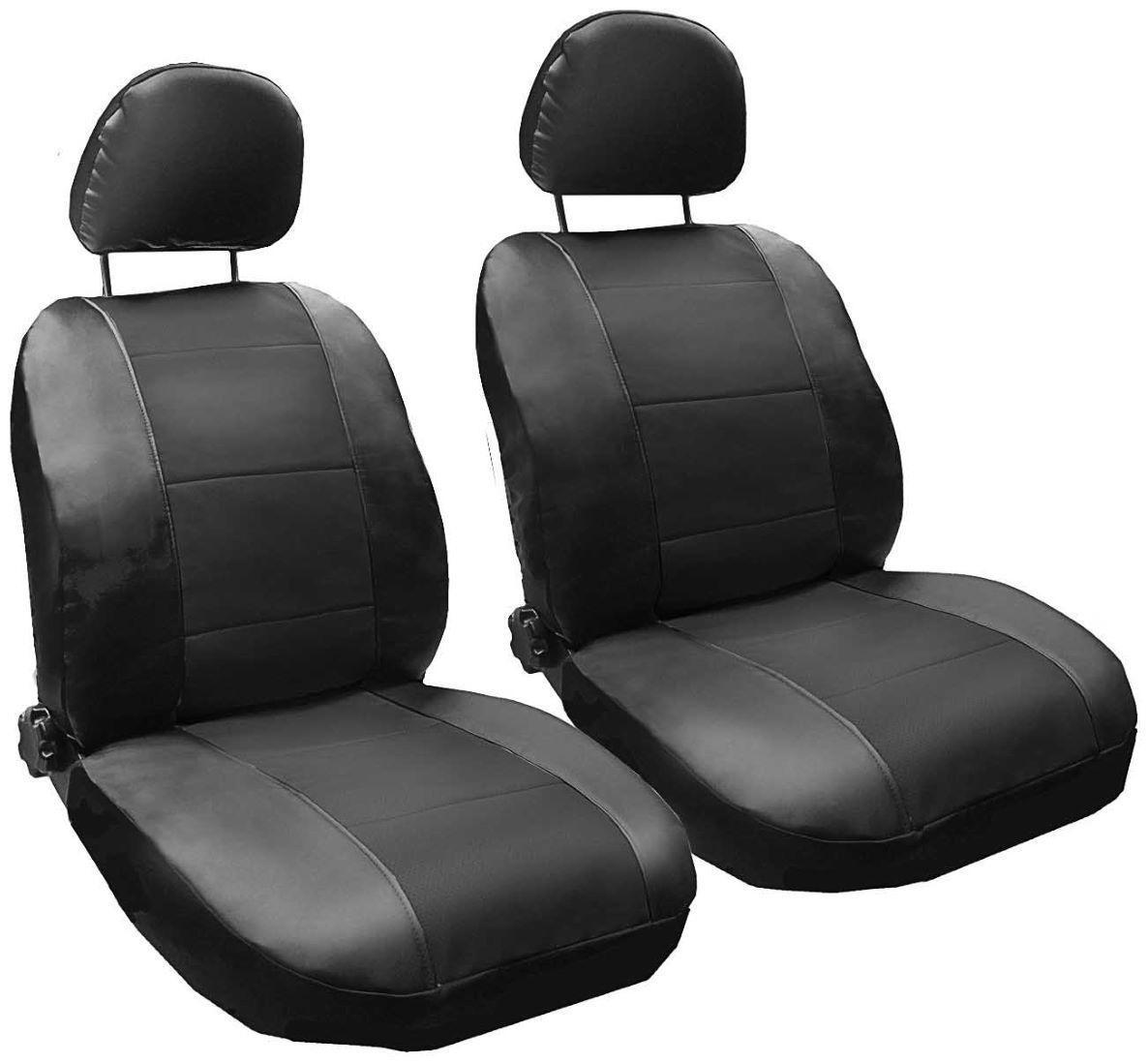 Авточехлы универсальные Корвет,  для переднего ряда, экокожа, чёрный, 4 предмета