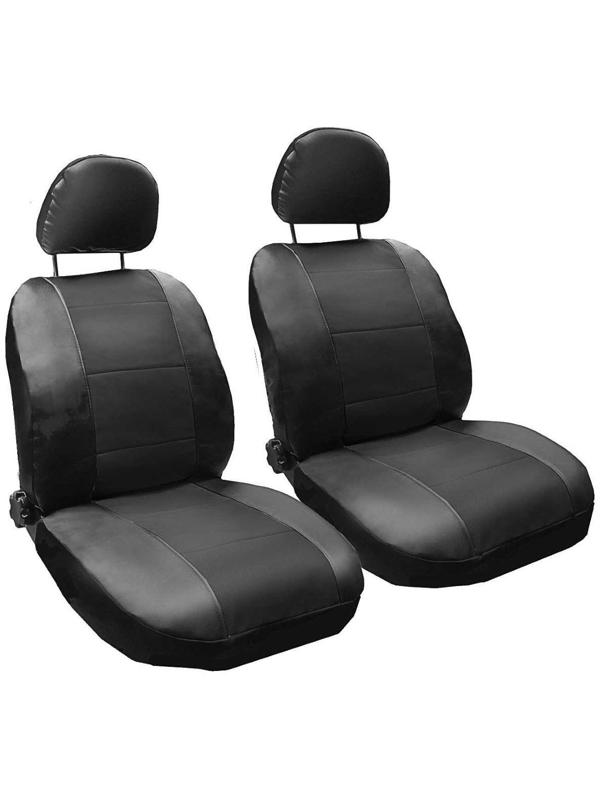 Авточехлы универсальные Корвет,  для переднего ряда, экокожа, чёрный, 4 предмета