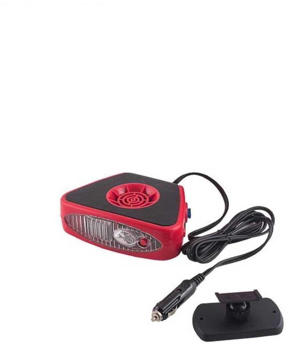 Тепловентилятор Skyway, в прикуриватель с фонарем, 12 В, черный-красный, S02501003