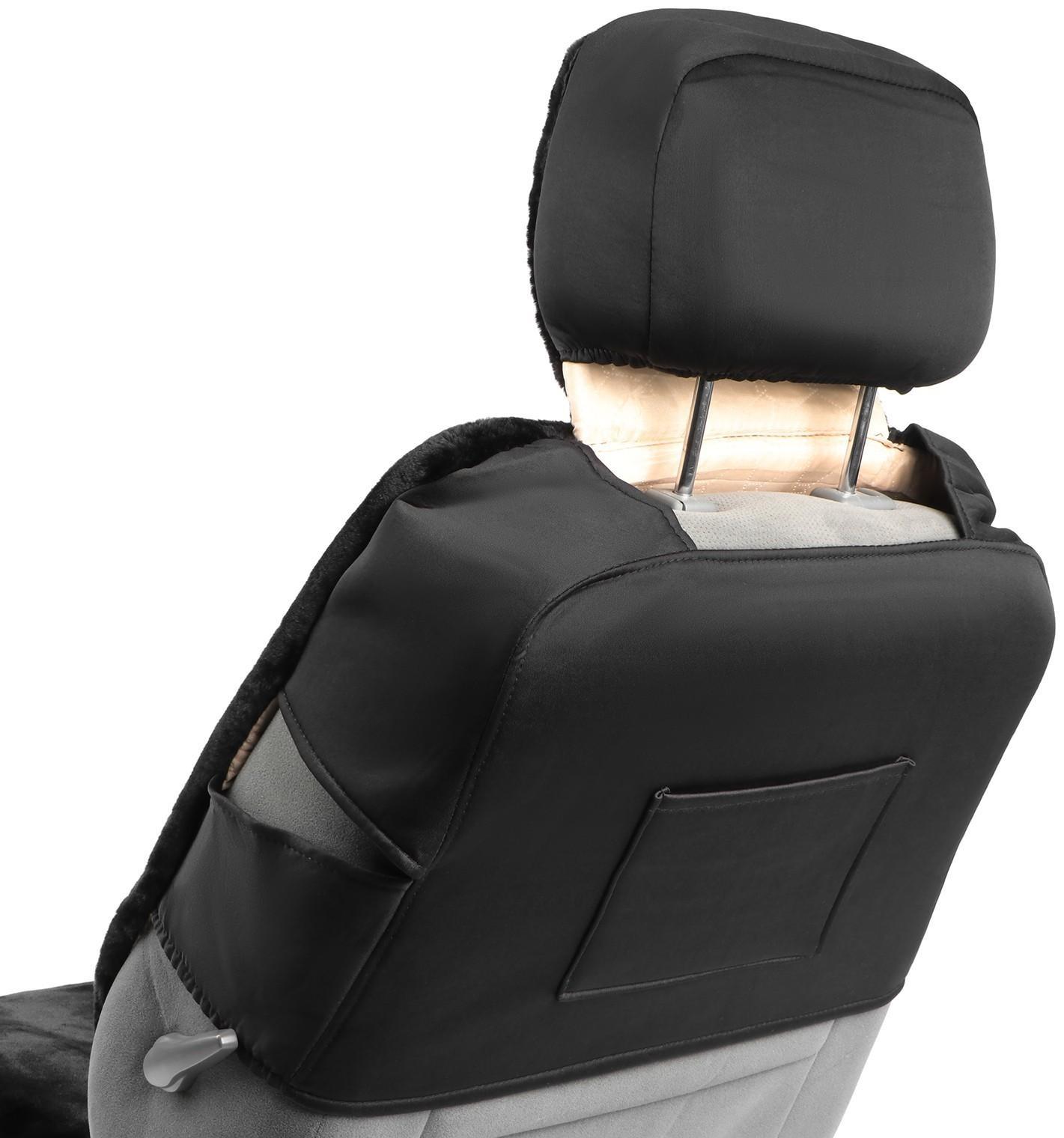 Авточехлы универсальные SKYWAY Arctic, искусственный мех, набор 2 предмета, черный S03001075