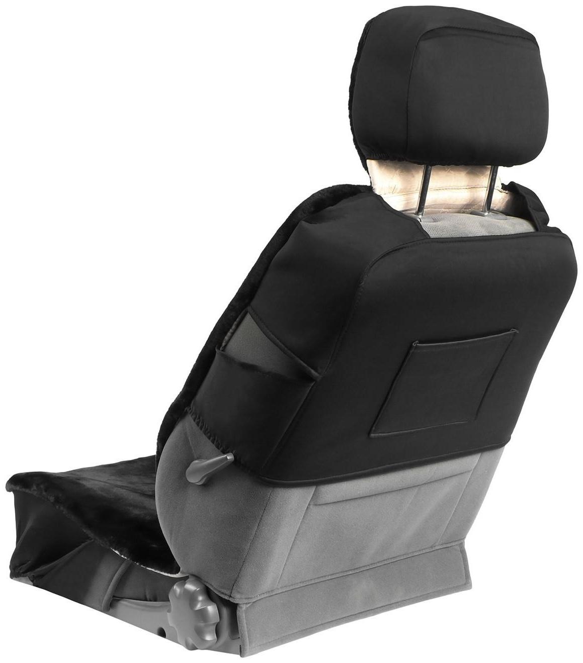 Авточехлы универсальные SKYWAY Arctic, искусственный мех, набор 2 предмета, черный S03001075