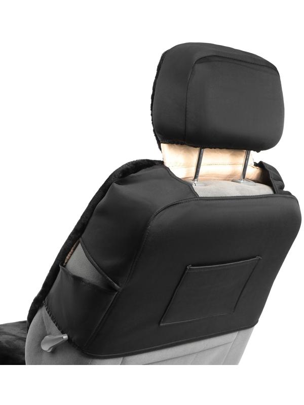 Авточехлы универсальные SKYWAY Arctic, искусственный мех, набор 2 предмета, черный S03001075