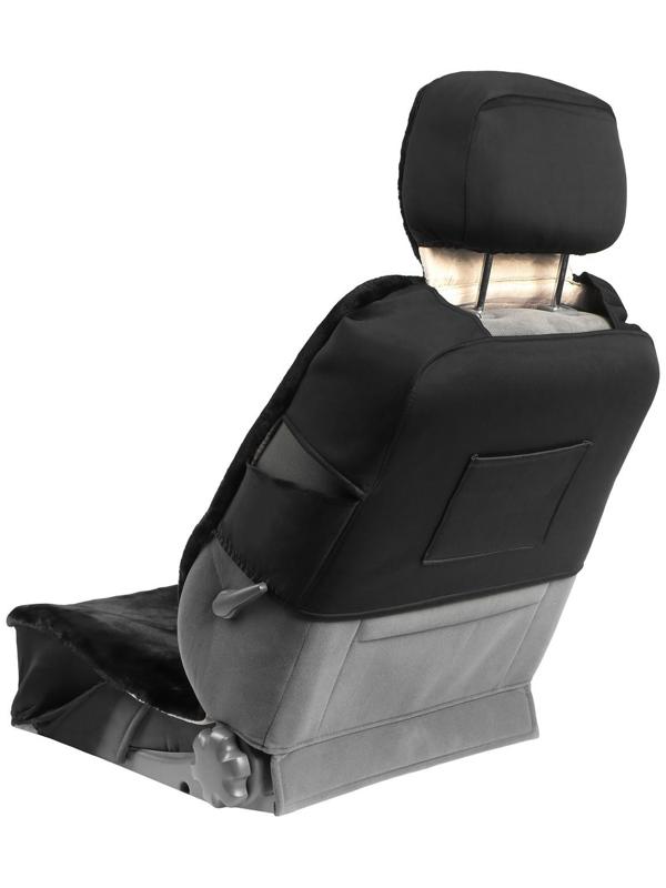 Авточехлы универсальные SKYWAY Arctic, искусственный мех, набор 2 предмета, черный S03001075