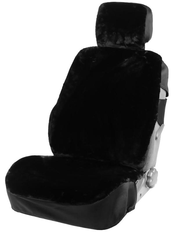 Авточехлы универсальные SKYWAY Arctic, искусственный мех, набор 2 предмета, черный S03001075