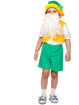 Карнавальный костюм «Гном», плюш лайт, жилет, шорты, колпак, борода, рост 92-116 см