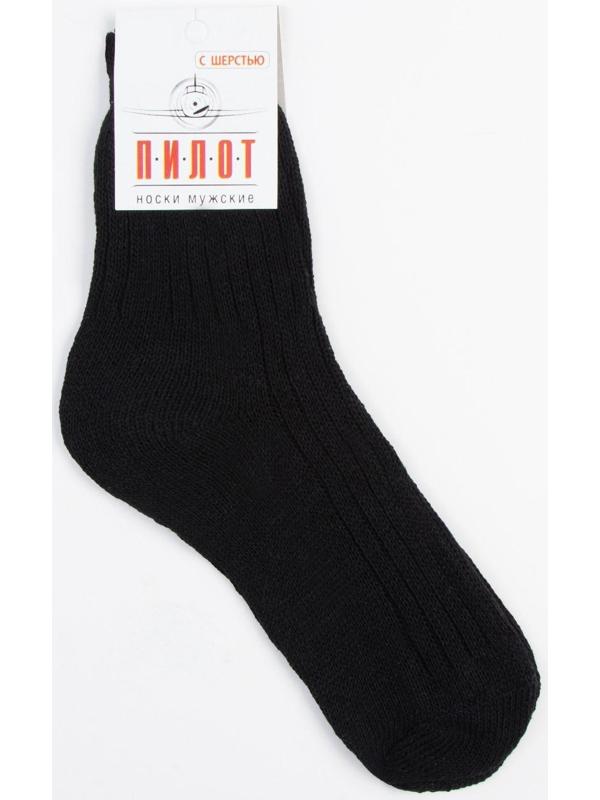 Носки мужские тёплые, цвет чёрный, размер 27