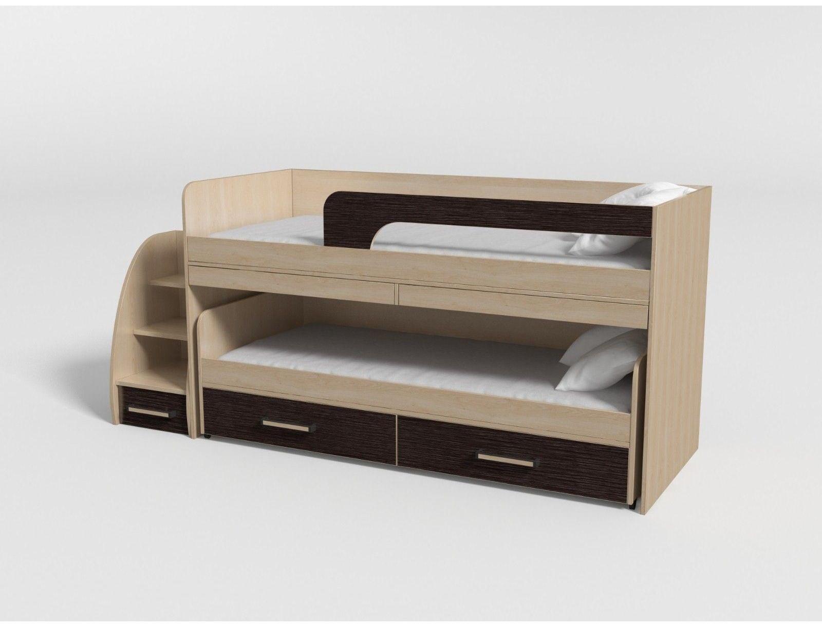 Лестница к 2-х яр. №11 дуб молочный/венге