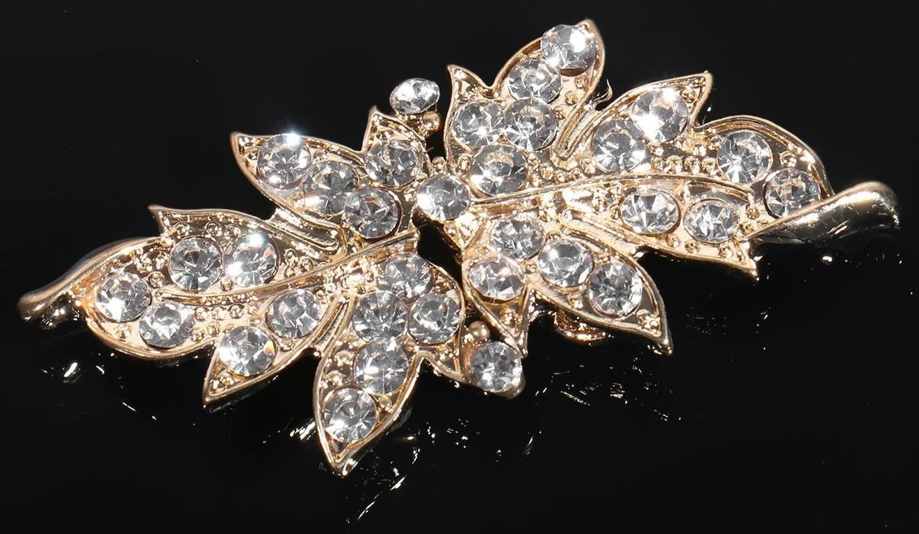 Декоративная застёжка «Листок», 5,1 × 2,3 см, цвет золотой