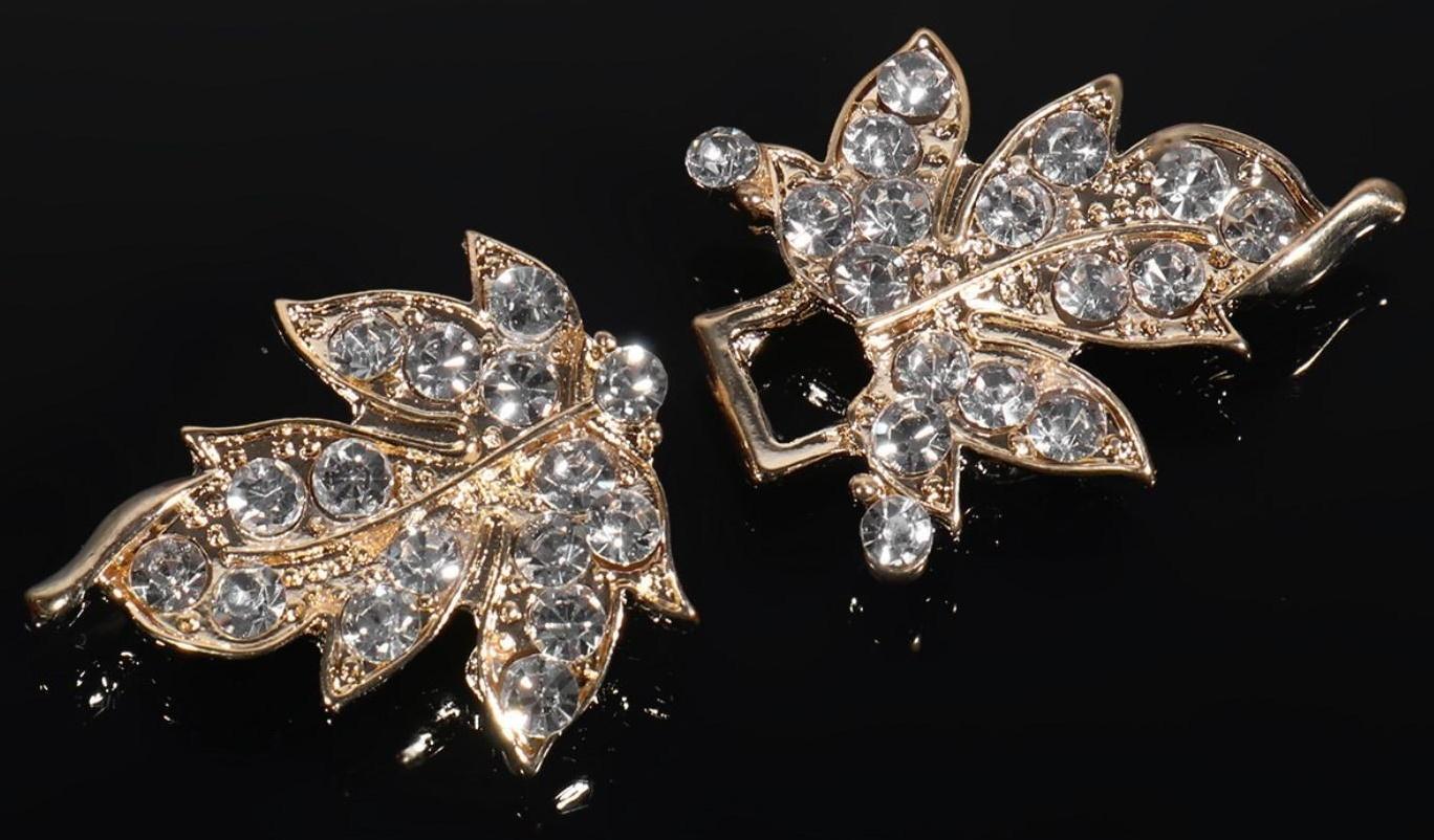 Декоративная застёжка «Листок», 5,1 × 2,3 см, цвет золотой