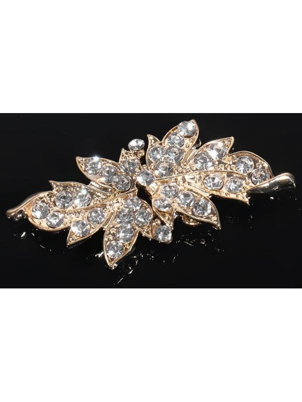 Декоративная застёжка «Листок», 5,1 × 2,3 см, цвет золотой