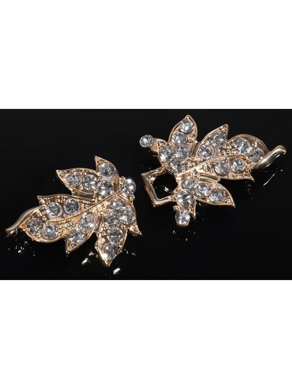 Декоративная застёжка «Листок», 5,1 × 2,3 см, цвет золотой